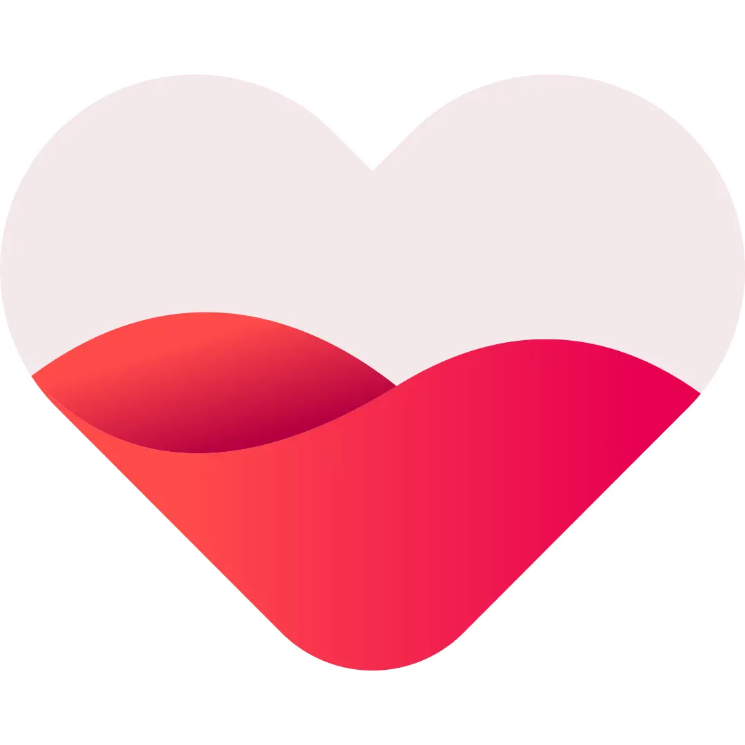 Image of a heart half filled red